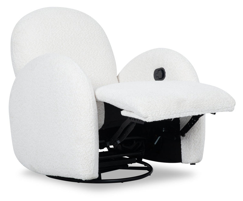 Fauteuil d’appoint coulissant, pivotant et inclinable Shay de 33 po en tissu de chenille - beige pierre de rivière