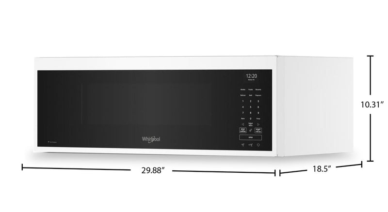 Four à micro-ondes à hotte intégrée intelligent à profil bas Whirlpool de 1,1 pi3 - blanc - YWMML5530RW