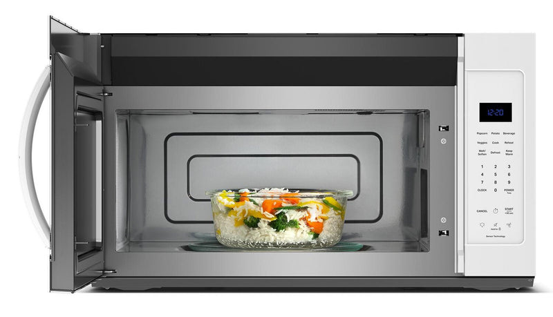 Four à micro-ondes à hotte intégrée Whirlpool de 1,9 pi³ avec cuisson par capteur - blanc - YWMMS3230SW