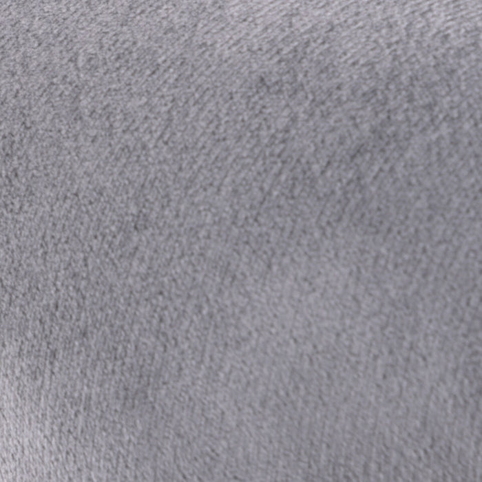 Pouf rond Adell de 17 po en tissu avec base dorée - gris