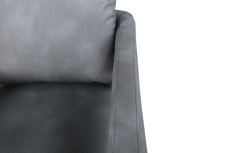 Fauteuil d’appoint pivotant Ever de 28 po en tissu d’apparence cuir - gris