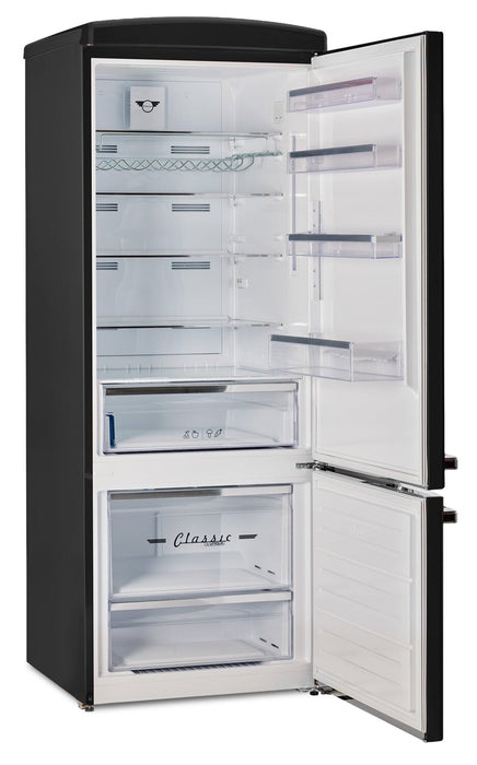 Réfrigérateur Classic Rétro d’Unique de 28 po et de 17 pi3 à congélateur inférieur - noir - UNQ-455L B AC