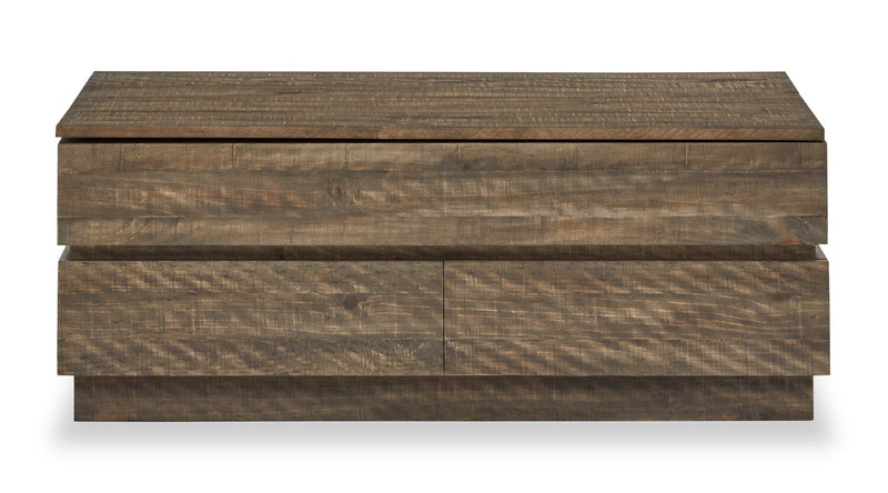 Table à café rustique Elm de 48 po en pin avec dessus relevable - brune