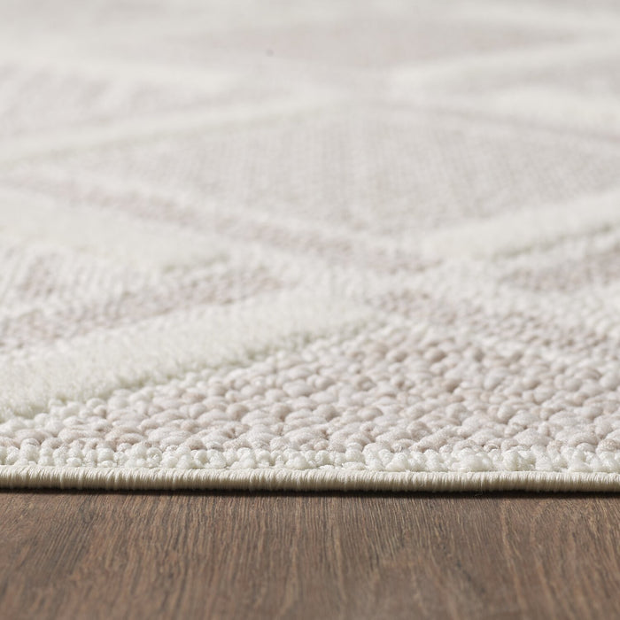 Carpette Knox beige à motif marocain - 5 pi 3 po x 7 pi 7 po