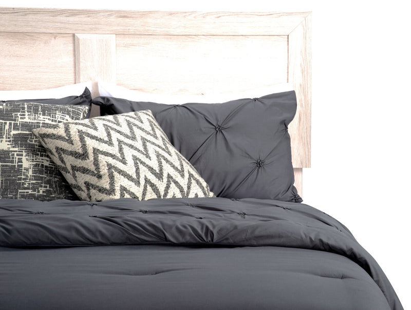 Lit à panneau Yorkdale fabriqué au Canada avec tête de lit et cadre de lit, blanc - format grand lit