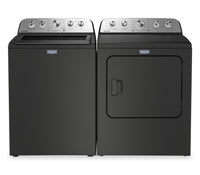  Laveuse à chargement par le haut 5,5 pi³ avec turbine et option Animal Pet Pro et sécheuse à gaz 7,0 pi³ de Maytag - noir volcan
