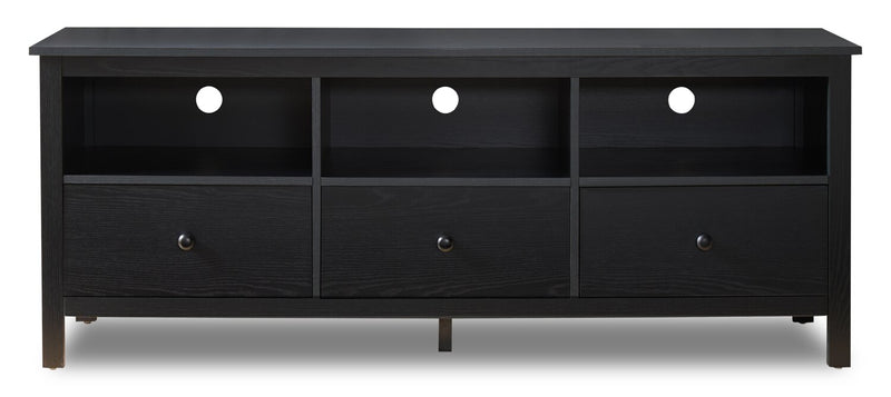 Meuble pour téléviseur moderne Renner de 58 po avec rangement pour téléviseurs de jusqu’à 65 po - noir mat