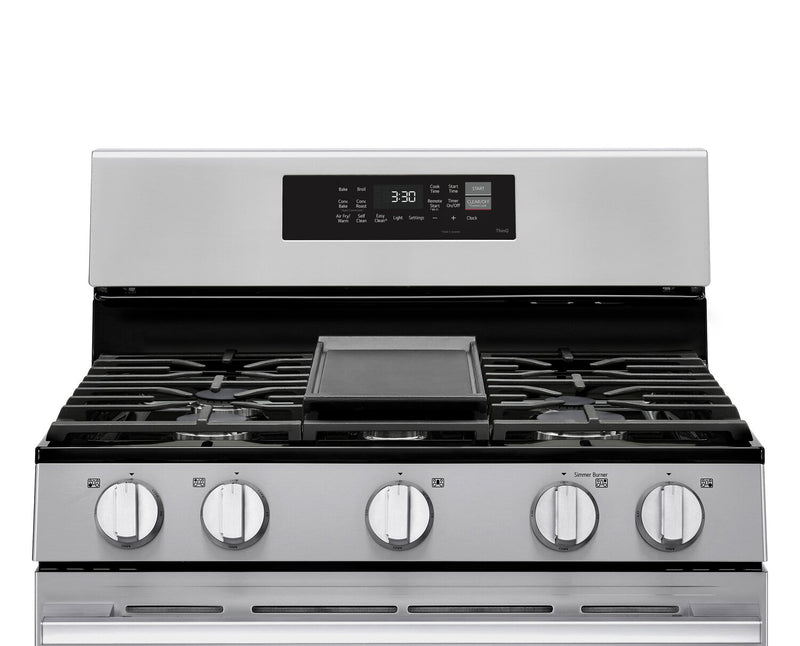 Cuisinière intelligente à gaz LG de 6,3 pi3 avec friture à air - acier inoxydable - LRGN6323Y