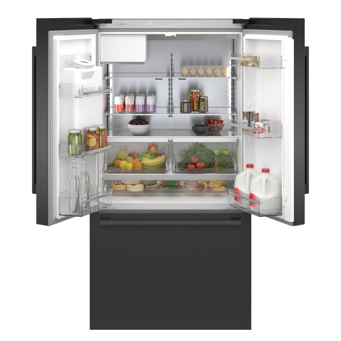 Réfrigérateur Bosch de 21,6 pi³ à portes françaises à congélateur inférieur - Acier inoxydable noir - B36CD52SNB