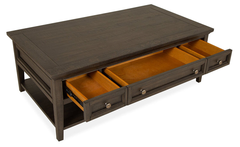 Table à café traditionnelle Hanson de 50 po en pin - graphite