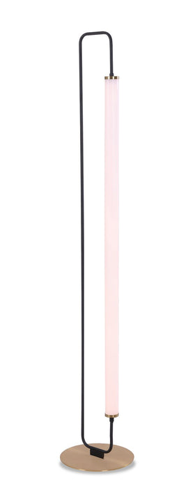 Lampe à pied à DEL Oxford de 61 po noir mat et laiton