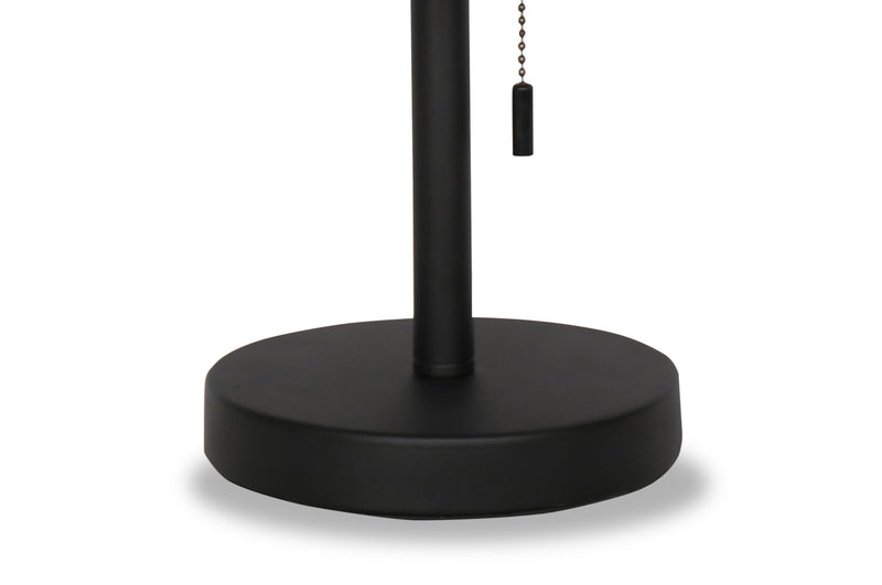 Lampe de table pour l’intérieur et pour l’extérieur moderne portable Solana de 11 po en métal et en acrylique avec port USB - noire