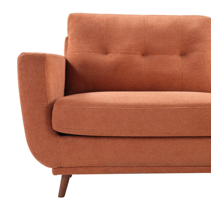 Sofa Cosmo de 80 po en tissu avec coussins de dossier capitonnés - orangé