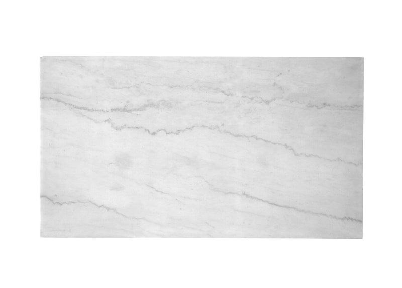 Table à café moderne Sampson en marbre de 46 po - blanc