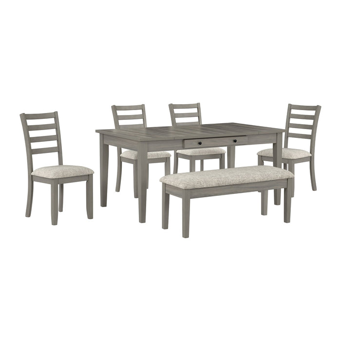 Table salle à manger Cove de 66 po (L) en mélamine avec tiroirs de rangement - grise