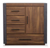 Scott Living Commode verticale Dante de 46 po (L) x 45 po (H) à 4 tiroirs avec armoire de rangement pour la chambre à coucher - brune