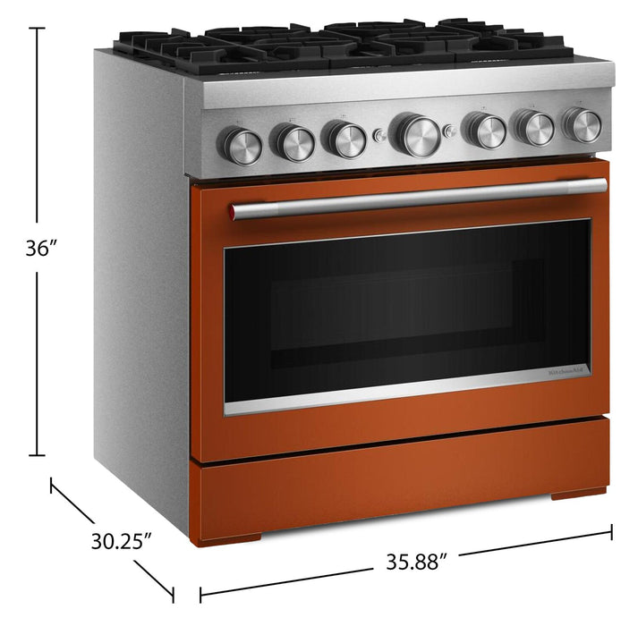 Cuisinière hybride KitchenAid de 5,1 pi3 avec friture à air sans préchauffage - orange brûlée - KFDS936SSC