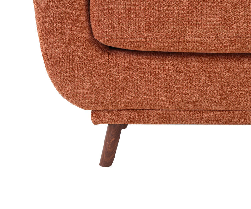 Fauteuil Cosmo de 34 po en tissu avec coussin de dossier capitonné - orangé
