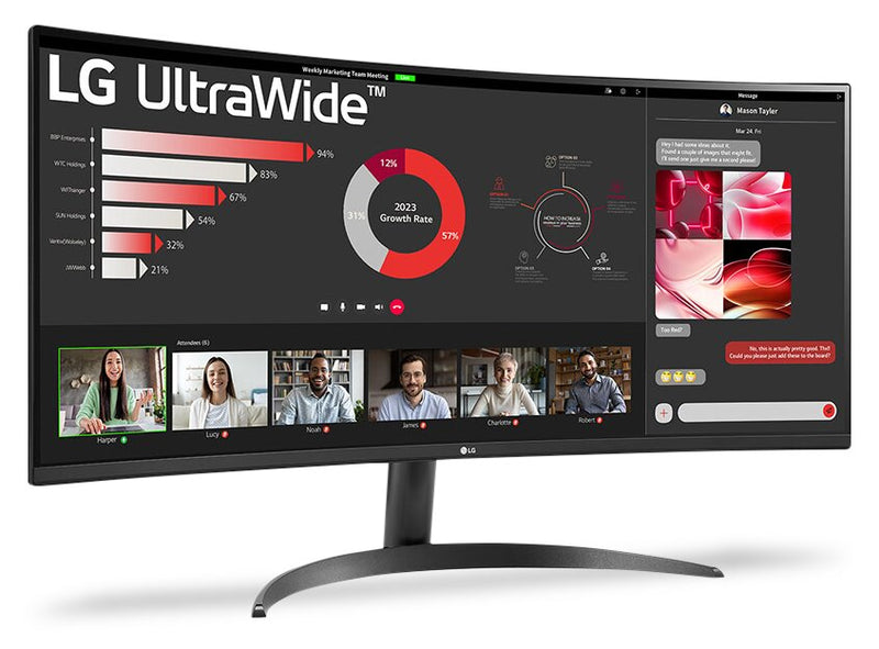  Moniteur de jeu IPS UltraGearMC Nano de LG de 31,5 po à 180 Hz et 1 ms (GàG) avec NVIDIA (34WR50QK-B)