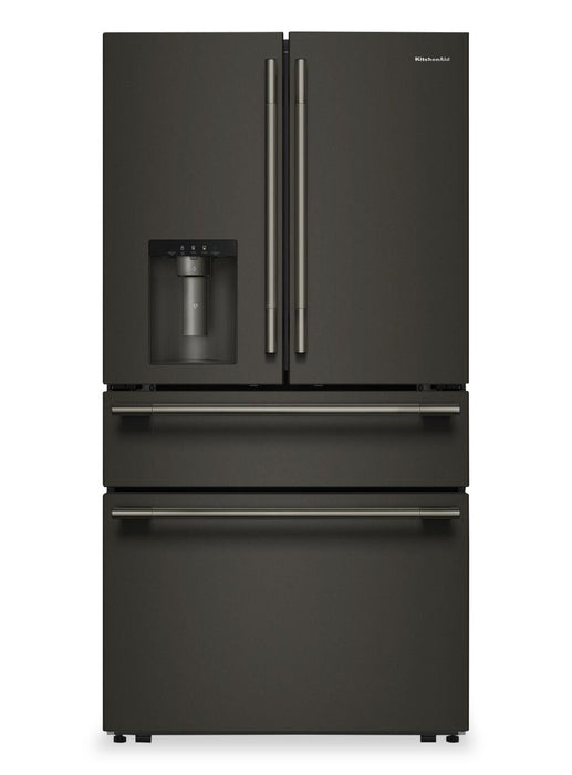Réfrigérateur KitchenAid de 29 pi3 à portes françaises - minerai noir - KRMF436SBE