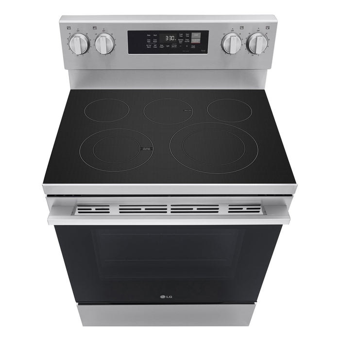 Cuisinière intelligente électrique LG de 6,3 pi³ avec friture à air - acier inoxydable - LREN6323YE