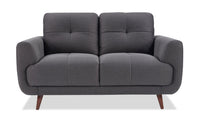  Causeuse Brook de 84 po en tissu avec coussins capitonnés - anthracite