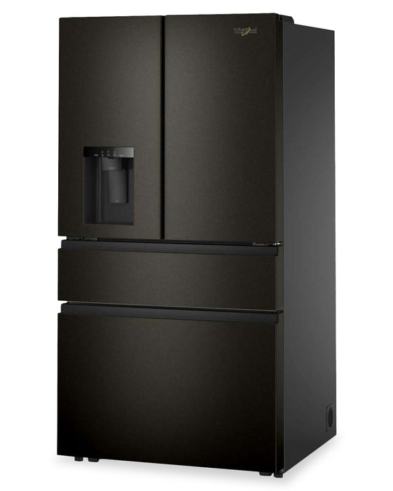 Réfrigérateur Whirlpool de 29 pi3 et de 36 po à portes françaises - acier inoxydable noir résistant aux traces de doigts - WRMF3536SV
