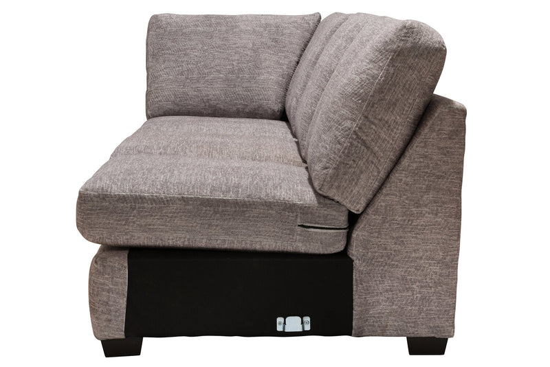 Sofa sectionnel de droite Luxe 3 pièces fabriqué au Canada en tissu avec coussins amovibles - gris colombe Zaftig
