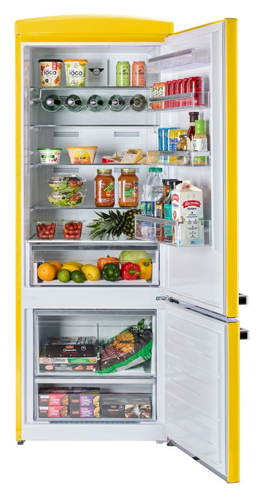 Réfrigérateur Classic Rétro d’Unique de 28 po et de 17 pi3 à congélateur inférieur - jaune - UNQ-310L Y TM
