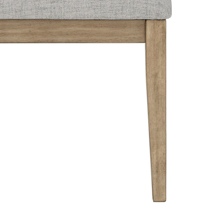 Chaise de salle à manger Cove avec siège rembourré en tissu et dossier en échelle - naturelle et grise