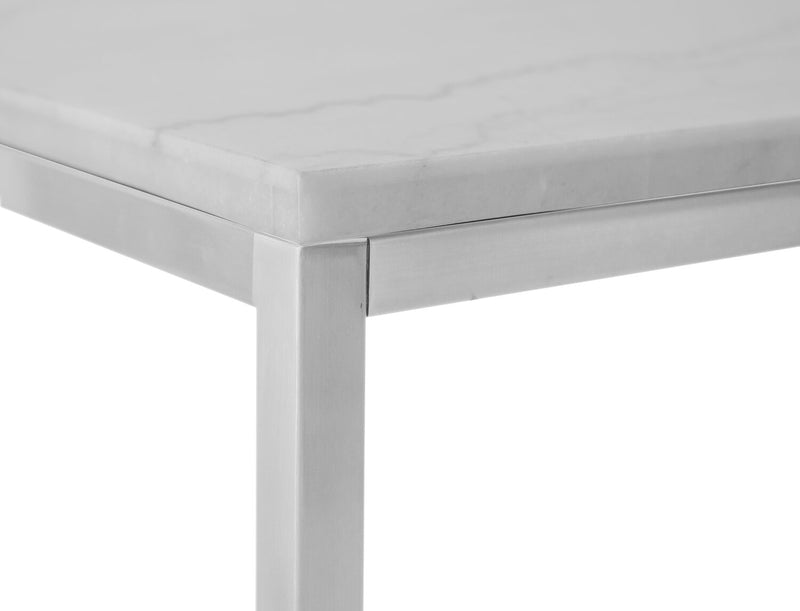 Table de bout moderne Sampson en marbre de 20 po - blanc