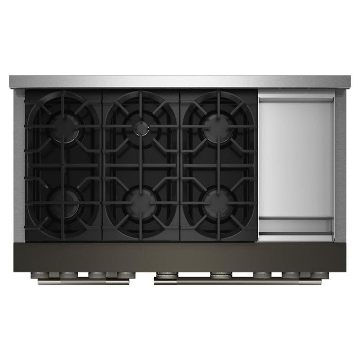 Cuisinière à gaz KitchenAid de 6,3 pi³ de style commercial à 6 brûleurs - minerai noir - KFGD948SBE