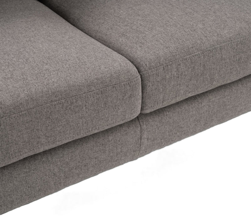 Causeuse Ivy de 59,5 po en tissu coussins de dossier amovibles - grise