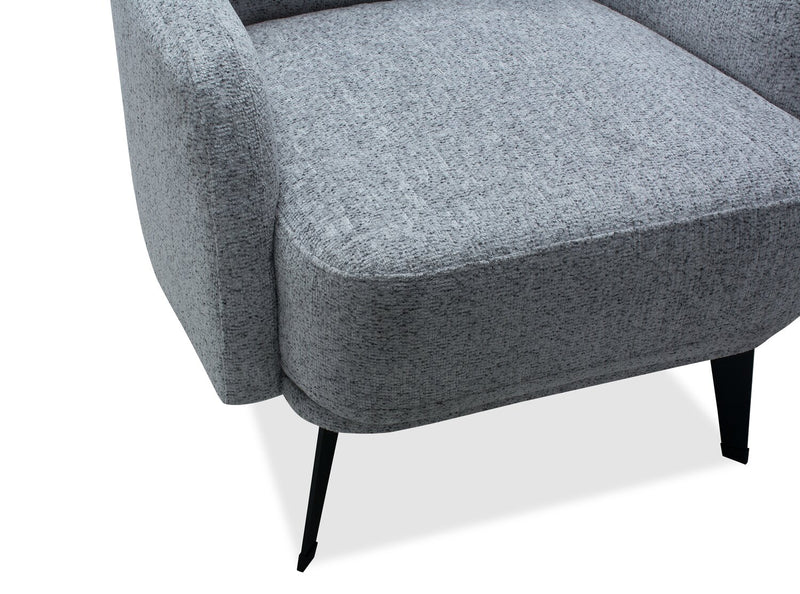 Fauteuil d’appoint Monroe de 29 po en tissu avec pattes en métal - gris