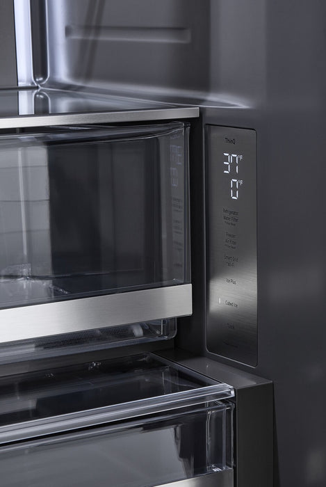 Réfrigérateur intelligent LG Studio de 27 pi3 et de 36 po de profondeur comptoir MAXMCà portes françaises - essence blanche - SRFB27W3