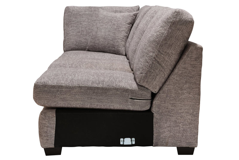Sofa sectionnel de droite Luxe 3 pièces fabriqué au Canada en tissu avec coussins amovibles - gris colombe Zaftig