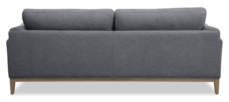 Sofa Valley de 83,5 po en tissu avec base et pattes en hévéa - étain