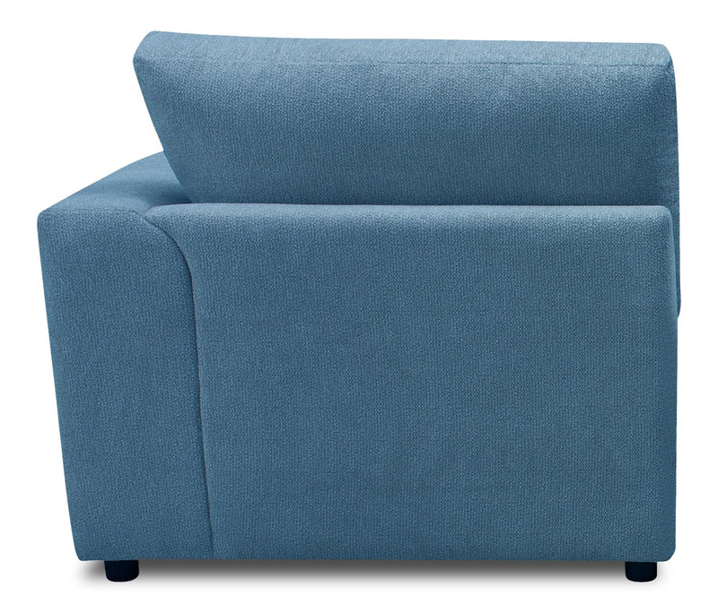 Fauteuil modulaire de droite Voyage en tissu avec coussins de dossier amovibles - bleu