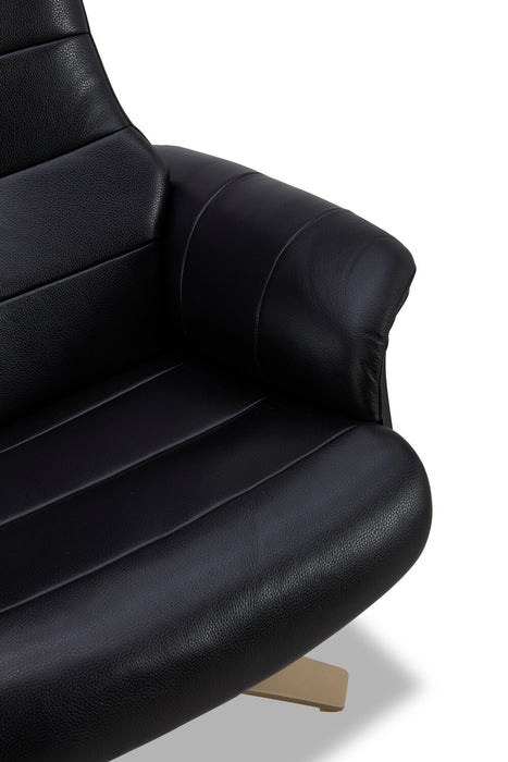 Fauteuil pivotant inclinable Halo en cuir véritable de qualité supérieure avec repose-pieds 
