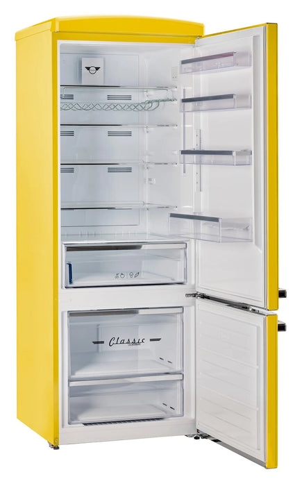 Réfrigérateur Classic Rétro d’Unique de 28 po et de 17 pi3 à congélateur inférieur - jaune - UNQ-310L Y TM