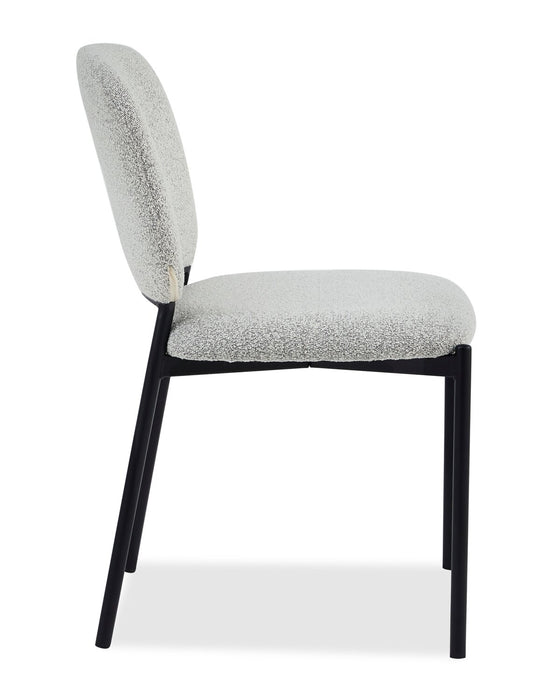 Chaise de salle à manger Luka en tissu bouclé et en métal - beige 