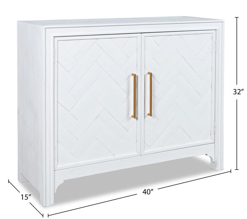 Armoire décorative Keena de 40 po en bois massif - blanche