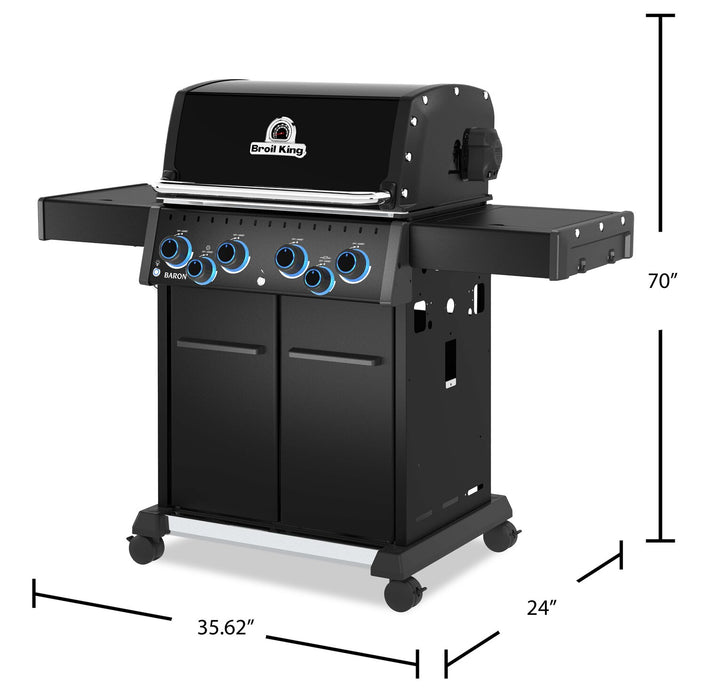 Barbecue à gaz propane BaronMC 490 Pro Shadow de 65 000 BTU - noir - 674144