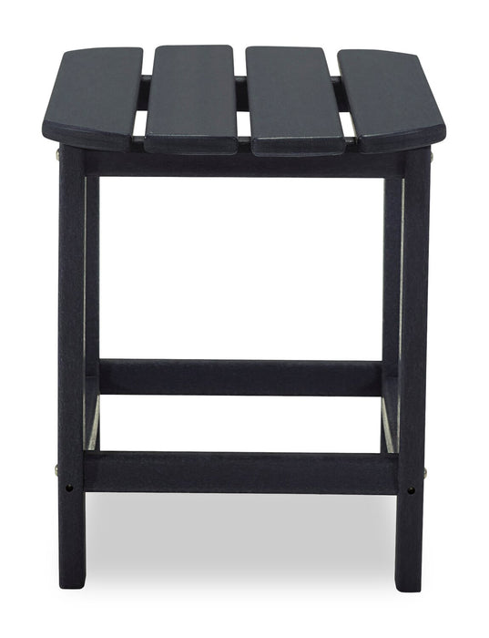 Table de bout Bask 15 po (L) pour la terrasse à l’extérieur, plastique haute densité, résistant aux rayons UV et aux intempéries - noire