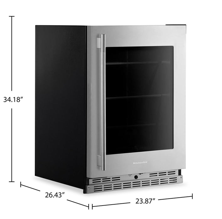 Réfrigérateur KitchenAid de 24 po sous le comptoir avec touches métalliques - acier inoxydable PrintShieldMC - KURR524SPS