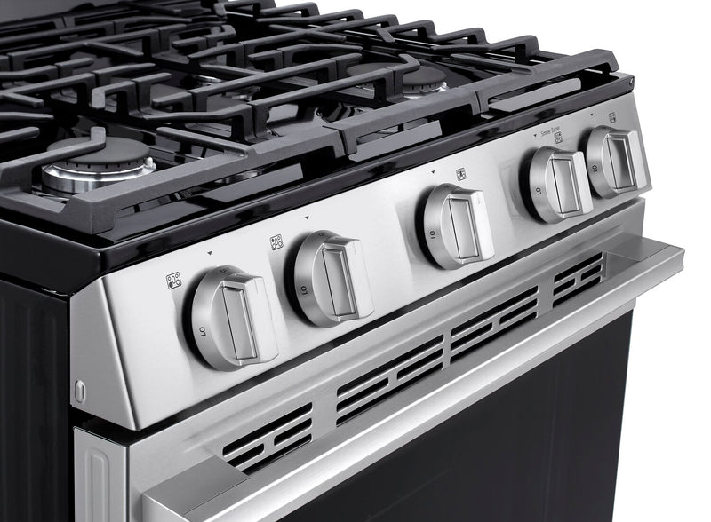 Cuisinière intelligente à gaz LG de 6,3 pi3 avec friture à air - acier inoxydable - LRGN6323Y
