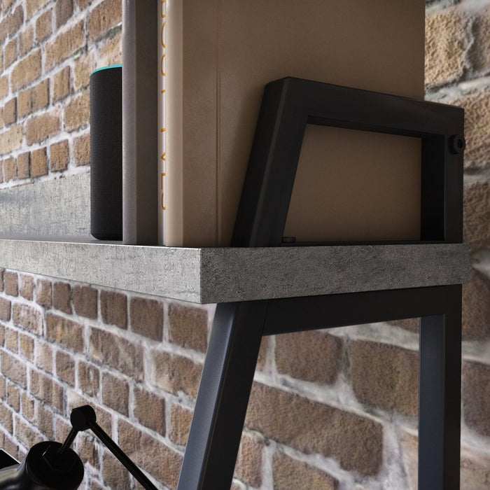 Bureau James de 43 po avec crédence et tablettes - gris