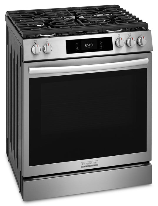 Cuisinière à gaz Frigidaire Gallery de 6 pi³ avec pizza cuite sur pierre - acier inoxydable Smudge-ProofMD - GCFG3070BF