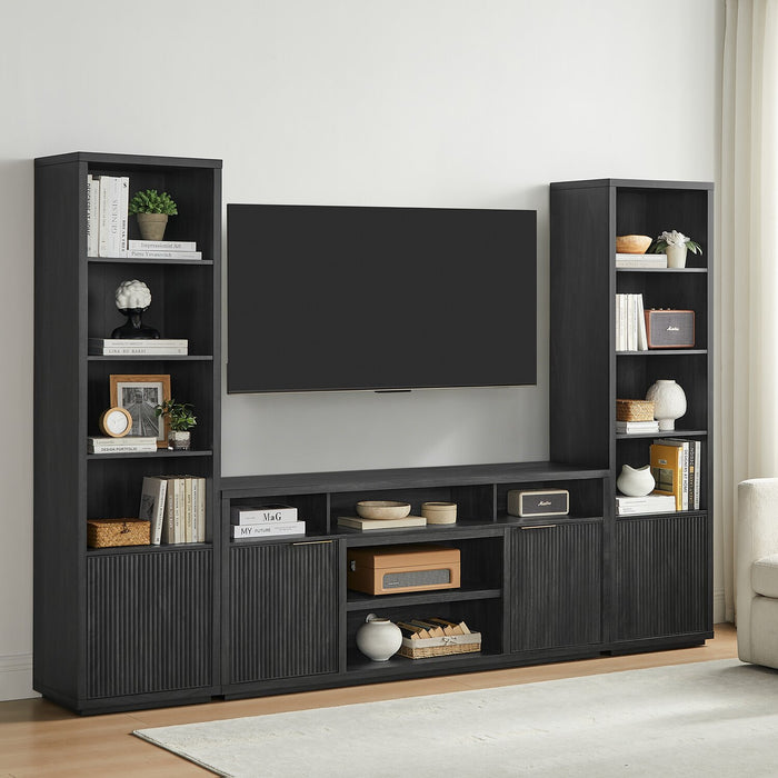 Meuble audio-vidéo Brenner de 104 po 3 pièces avec rangement pour téléviseurs jusqu’à 60 po - anthracite 