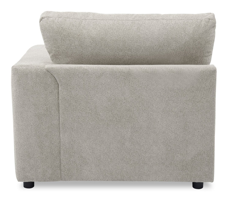 Fauteuil modulaire de droite Voyage en tissu avec coussins de dossier amovibles - beige